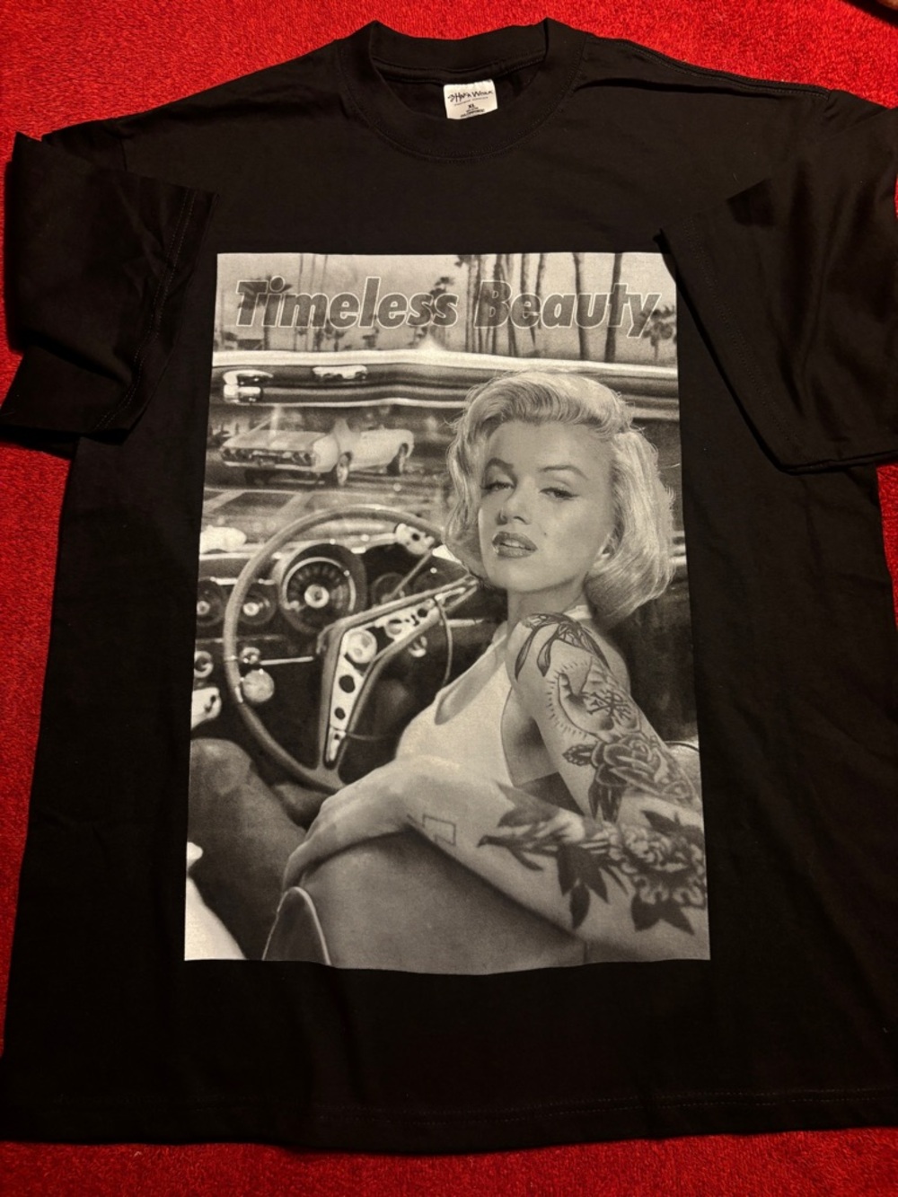 Marilyn Monroe Timeless Beauty Graphic Tee -black Shaka Wear Size XL New